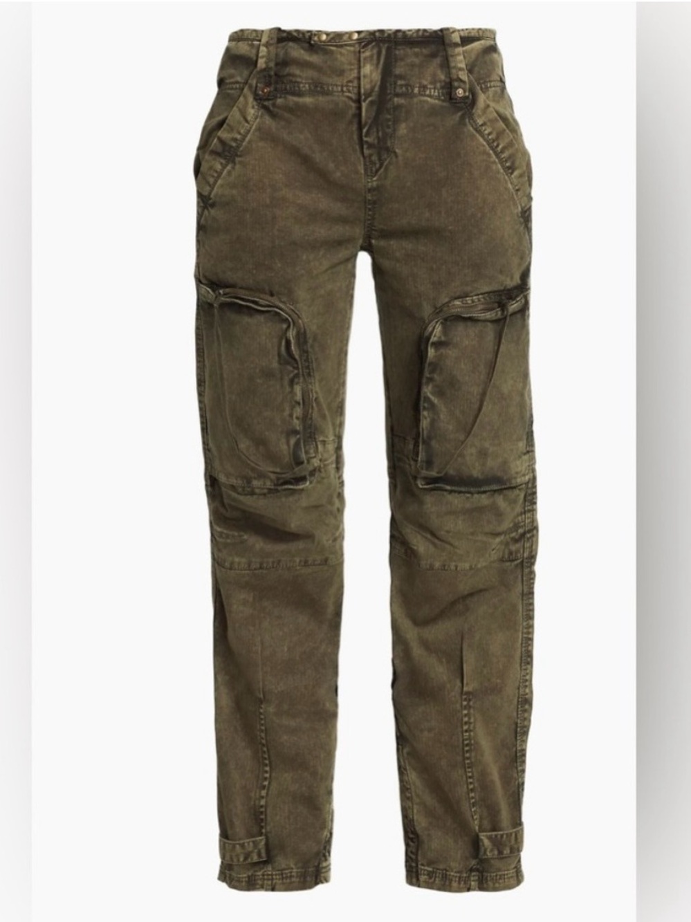Free People We The Free Can't Compare Slouch Pants Medium Olive Army Green - Picture 4 of 9